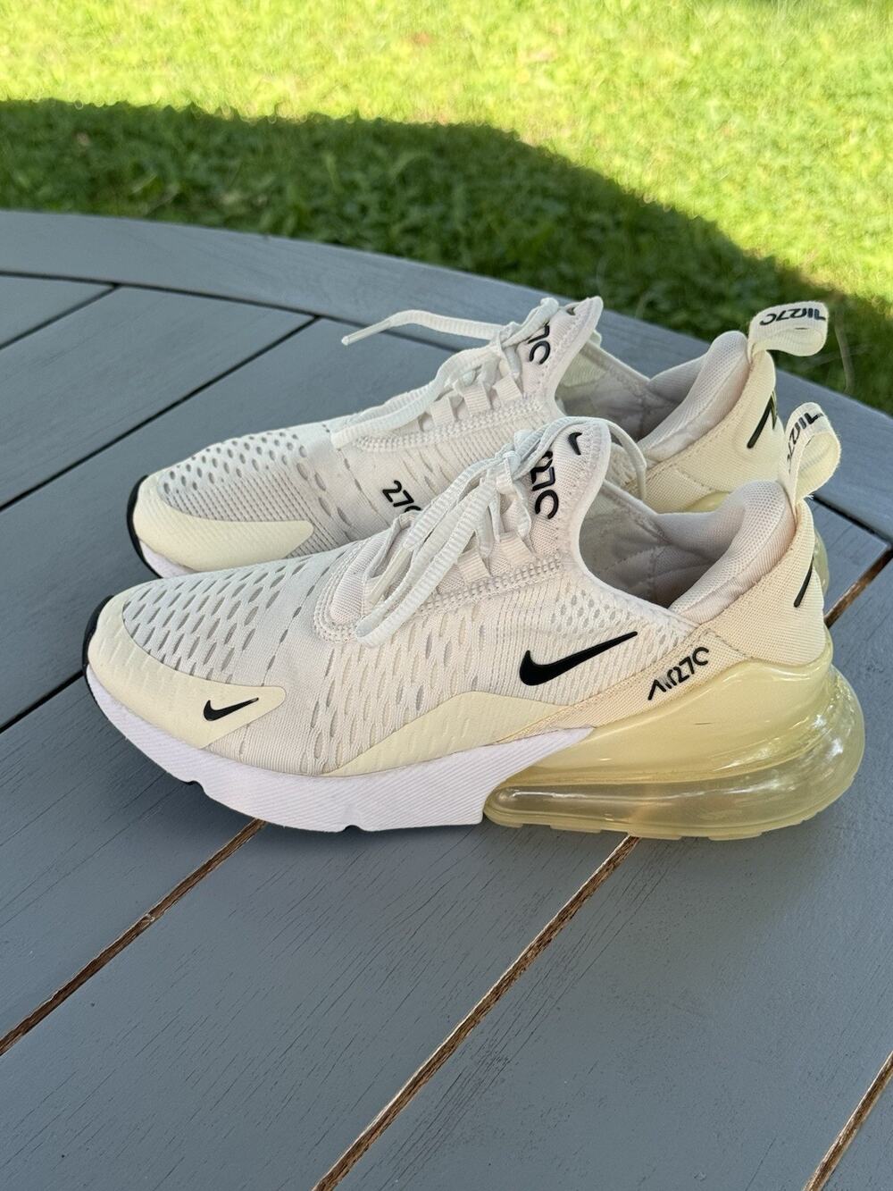 Nike Air Max 270 Womens 6.5 Sneakers Sail Coconut Milk Cream Shoes AH6789-124⁠